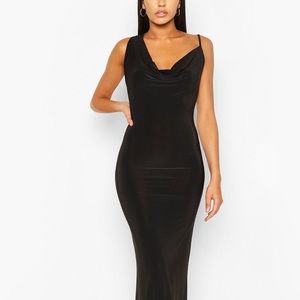 Black draped maxi dress NEW WITH TAGS